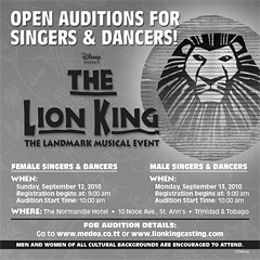 The Lion King Disney Auditions Media Ad